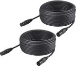 Cabos DMX Rualin 50 pés XLR de 3 pinos macho para fêmea (2 unidades) Cabos DMX Rualin 50 pés XLR de 3 pinos macho para fêmea (2 unidades)