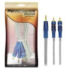 Cabos P2 Estéreo X 2 Rca 1 Metro Blindado Cristal Azul Cabos P2 Estéreo X 2 Rca 1 Metro Blindado Cristal Azul