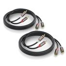 Cabos RCA Smithok, pacote com 2, 2 machos para 2 machos e 2 machos, som Hi-Fi de 2 m