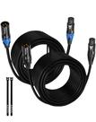 Cabos XLR AQOOL, pacote com 2 pés, cabo de microfone macho para fêmea Cabos XLR AQOOL, pacote com 2 pés, cabo de microfone macho para fêmea