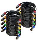 Cabos XLR AuxLink, pacote com 10, 15 m, banhados a ouro, 3 pinos