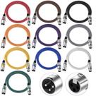 Cabos XLR Cagor 1,2 m, pacote com 10, microfone XLR de 3 pinos macho para fêmea