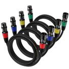 Cabos XLR EBXYA, pacotes de 3 pés, padrão XLR macho para fêmea Cabos XLR EBXYA, pacotes de 3 pés, padrão XLR macho para fêmea