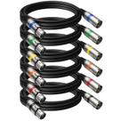 Cabos XLR Heams Professional, pacote com 6 unidades, 1,8 m, macho para fêmea Cabos XLR Heams Professional, pacote com 6 unidades, 1,8 m, macho para fêmea