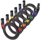 Cabos XLR MIKIZ (6 Unidades) - 25 Pés, Trançados e Balanceados Cabos XLR MIKIZ (6 Unidades) - 25 Pés, Trançados e Balanceados