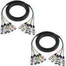 Cabos XLR Snake Cables EBXYA de 6 canais, 6 pés/1,8 m, macho para mulher, pacote com 2 Cabos XLR Snake Cables EBXYA de 6 canais, 6 pés/1,8 m, macho para mulher, pacote com 2