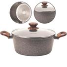 Caçarola 24cm 3,8 Litros Revestimento Cerâmico Fundo Indução Grafito Cook
