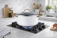 Caçarola 2,7L 20cm Antiaderente com Tampa de Vidro e Saída de Vapor Alumínio Resistente