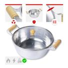 Caçarola Abaulada 16cm (1,1 L) Alumínio Fundido Polido Tampa de Vidro