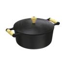 Caçarola Alça De Madeira Tampa De Ferro 3,2 Litros 22cm