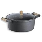 Caçarola Alça de Madeira Tampa de Vidro 1 Litro 16 cm
