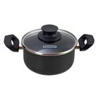 Caçarola antiaderente 20 preto tampa de vidro martinazzo