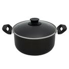 Caçarola antiaderente 22 preto tampa de vidro martinazzo