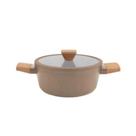 Caçarola antiaderente Norma em aluminio rev cerâmico com tampa de vidro 4,1L D24cm fendi mocha Caçarola antiaderente Norma em aluminio rev cerâmico com tampa de vidro 4,1L D24cm fendi mocha