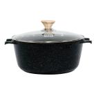 Caçarola Antiaderente Revestimento Mármore Cerâmico 20cm Preto