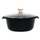 Caçarola Antiaderente Revestimento Mármore Cerâmico 30cm Preta