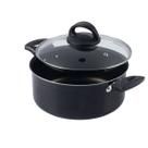 Caçarola Antiaderente Tampa Vidro 18cm 1900ml Preto Nacional