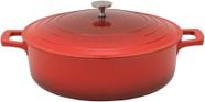 Caçarola Baixa 28cm Frigideira Com Tampa Cook&chef Indução Vermelho Caçarola Baixa 28cm Frigideira Com Tampa Cook&chef Indução Vermelho