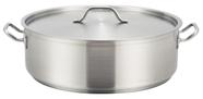 Caçarola Brazier Winware de 15 quartos com tampa de aço inoxidável