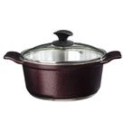 Caçarola Cereja Alumínio Fundido Usinado 26CM 4,8L Tampa de Vidro Javali Caçarola Cereja Alumínio Fundido Usinado 26CM 4,8L Tampa de Vidro Javali