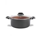 Caçarola Com Tampa 18 Cm 1,9 L Revestimento Pro-flon Antiaderente Cor Cinza Range Linha Topázio Brinox Cinza