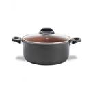 Caçarola Com Tampa 20 Cm 2,6 L Revestimento Pro-flon Antiaderente Cor Cinza Range Linha Topázio Brinox Cinza
