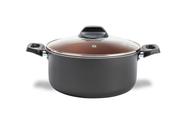 Caçarola Com Tampa Brinox Topázio Antiaderente Pró-flon Ø 18 cm 1,9 Litros Cinza Range