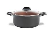 Caçarola Com Tampa Brinox Topázio Antiaderente Pró-flon Ø 22 cm 3,45 Litros Cinza Range