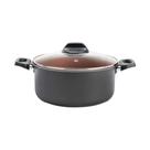 Caçarola com Tampa Topázio 18cm 1,9L Antiaderente Pro-flon Cinza Range Brinox - 7233/360