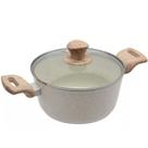 Caçarola Creme com Tampa de Vidro 2,4L 20x9,5cm Dolce Home