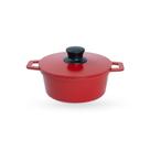 Caçarola De Alumínio Fundido N 18 Com Tampa De Alumínio - Cor Vermelho