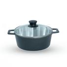 Caçarola De Alumínio Fundido N 22 Com Tampa De Vidro - Cor Preto Cintilante