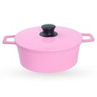 Caçarola De Alumínio Fundido N 24 Com Tampa De Alumínio - Cor Rosa