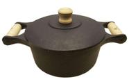 Cacarola de Ferro Fundido com Alca De Madeira N14 Fundicao Santana 14 cm 700 Ml