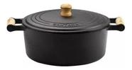 Caçarola De Ferro Fundido N 24 C Alças Madeira 4,1 Lt