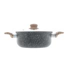 Caçarola de Indução com Tampa de Vidro 22cm Granilite Preta
