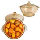 Caçarola De Vidro Tigela De Sopa Com Tampa Saladeira 800ml