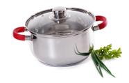 Caçarola em Inox com Tampa de Vidro para Fogões de Indução