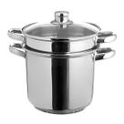 Caçarola Espagueteira Savoy 20cm 5,0L com Cozi-Vapor 4,8L Aço Inox 4809/100 Brinox