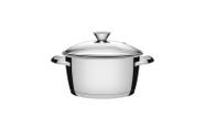 Caçarola Funda em Aço Inox 16 cm 1,5 L com Fundo Triplo e Tampa de Vidro Allegra Tramontina