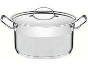 Caçarola Funda em Aço Inox Fundo Triplo com Tampa Plana Detalhe Satinado 24 cm 6,1 L - Tramontina Caçarola Funda em Aço Inox Fundo Triplo com Tampa Plana Detalhe Satinado 24 cm 6,1 L - Tramontina