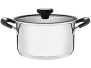 Caçarola Funda Tramontina Solar Silicone em Aço Inox com Fundo Triplo 20 cm 3,6 L