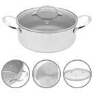 Caçarola Inox Antiaderente 24cm Com Tampa Vidro Mimo Style Isa Scherer Original Fogão de Indução