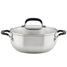 Caçarola KitchenAid em aço inoxidável escovado 4L com tampa