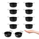 Caçarola Mini Alça Inox Preto Couvert 10cm Servir Entrada 10un