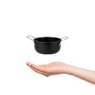 Caçarola Mini Alça Inox Preto Couvert Servir Entrada 10cm
