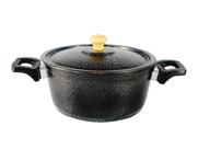 Caçarola Panela de Alumínio Craqueada Alça Baquelite Preta 22cm
