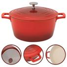 Caçarola Panela Mimo Style 24cm Cook & Chef Vermelha Antiaderente Fundo Triplo Indução 4,3L