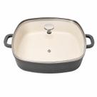 Caçarola Quadrada Antiaderente inox Com Tampa 4,1L