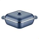 Caçarola Quadrada Tramontina Lyon Em Alumínio Revestimento Starflon Azul Com Tampa 28 cm 5,5L